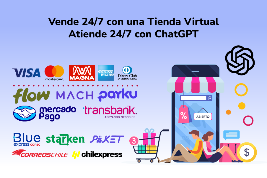 Tienda Virtual con Webpay y asistente de ventas con IA 24/7